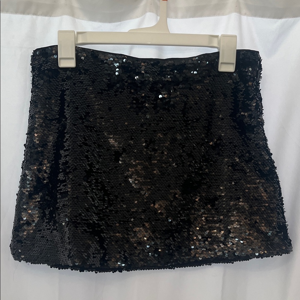 Black Sequin Mini Skirt - Women